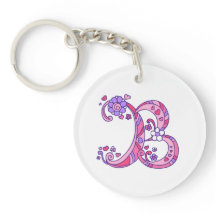 Barbara monogram känd och menande nyckelring för B