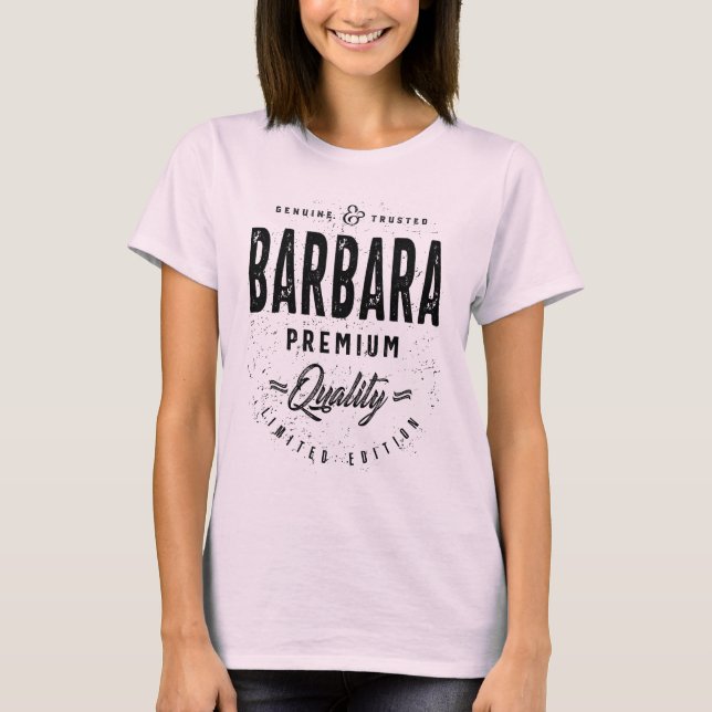 Barbara Personlig Namn Birthday Gift T Shirt (Framsida)