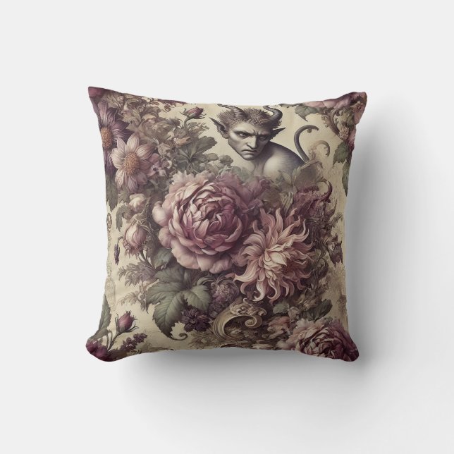 Bärbara plommon - design för den gotiska Blommigte Kudde (Framsida)