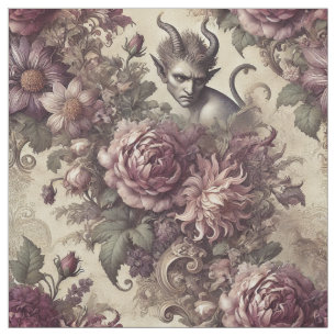 Bärbara plommon - Gothic Påstående Tile Tyg