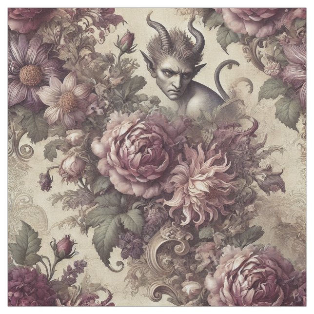 Bärbara plommon - Gothic Påstående Tile Tyg (Provkarta)