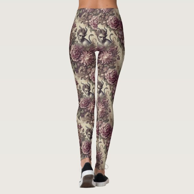 Bärbara plommon - gotiic Victorian Leggings (Baksida)