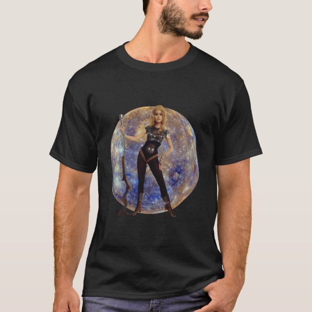Barbarella saves Mercury  T Shirt (Framsida)