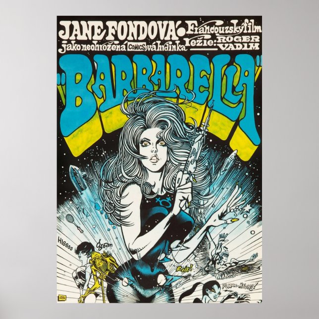Barbarella Vintage Czech Movie Poster (Framsidan)