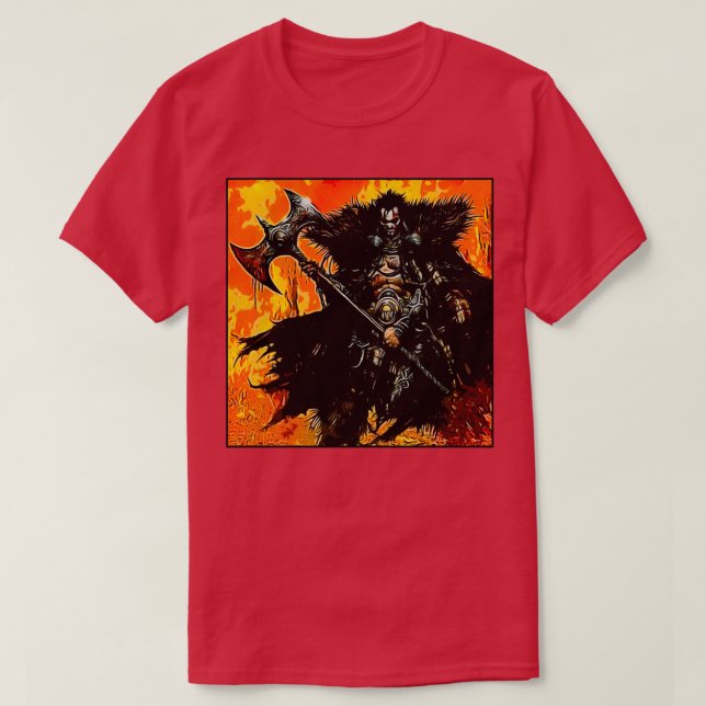 Barbarian Ax Warrior T Shirt (Design framsida)