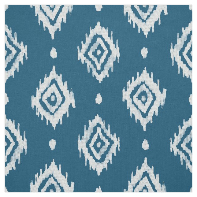 BARBARIAN Boho Ikat Diamond Ocean Blue Tyg (Provkarta)