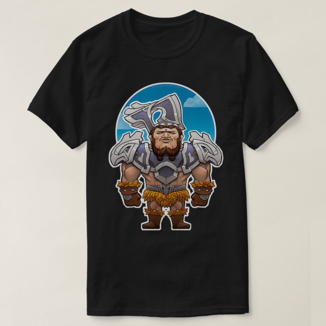 Barbarian Chicken Warrior Snyggt Graphic T Shirt (Design framsida)