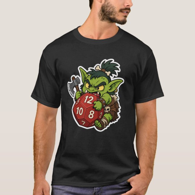 Barbarian Dice Goblin T Shirt (Framsida)