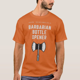 Barbarian Flaska Open er White Text T Shirt