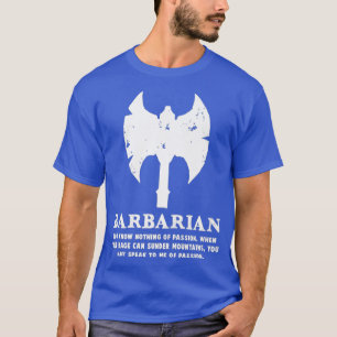 Barbarian Gamer D20 Dice Dungeon Dragons Gaming T Shirt