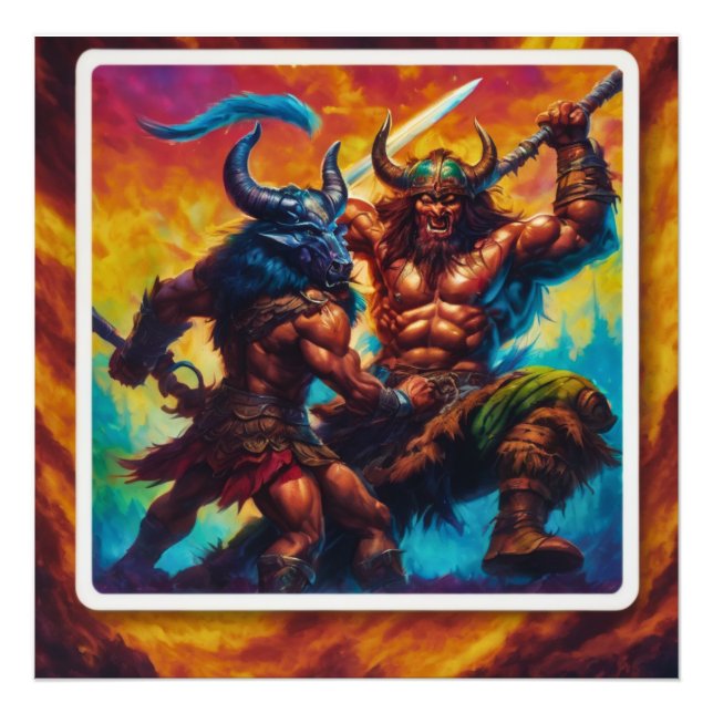 Barbarian Kung Fight Fototryck (Framsidan)