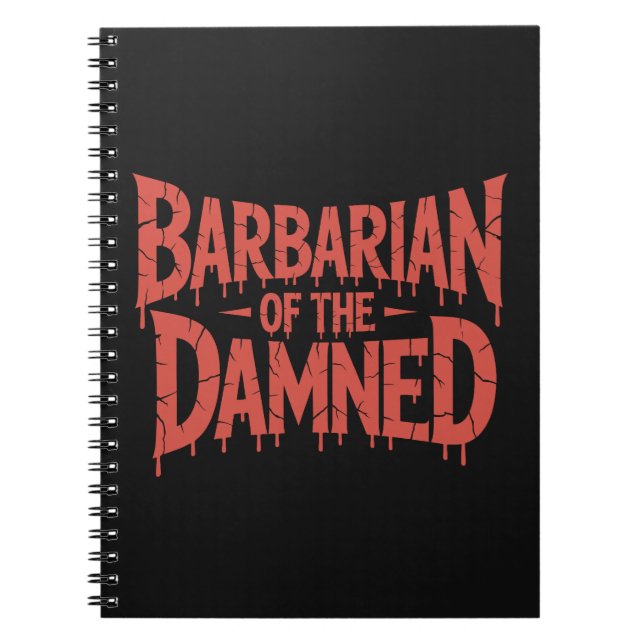 Barbarian of the Damned Gothic Horror Anteckningsbok (Framsidan)