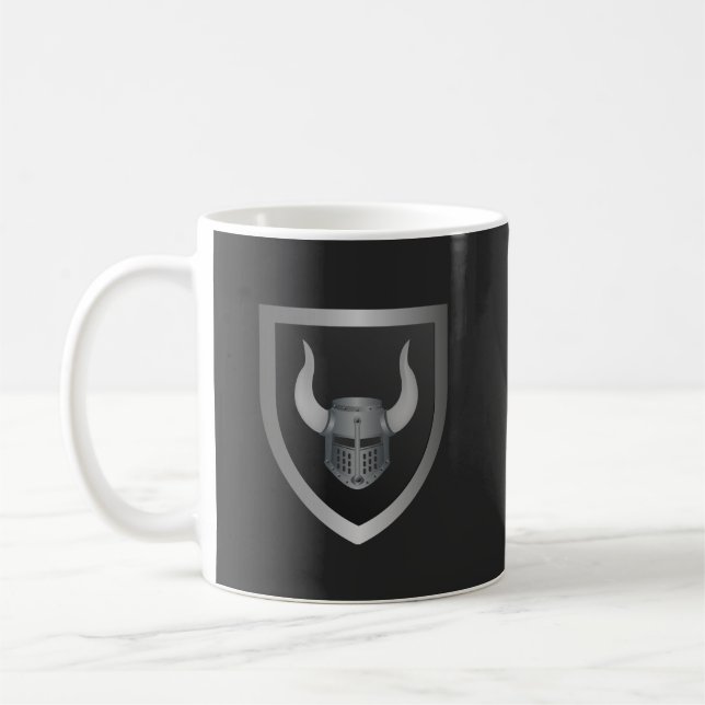 Barbarian Shield Logo – Viking Warrior Emblem  Kaffemugg (Vänster)