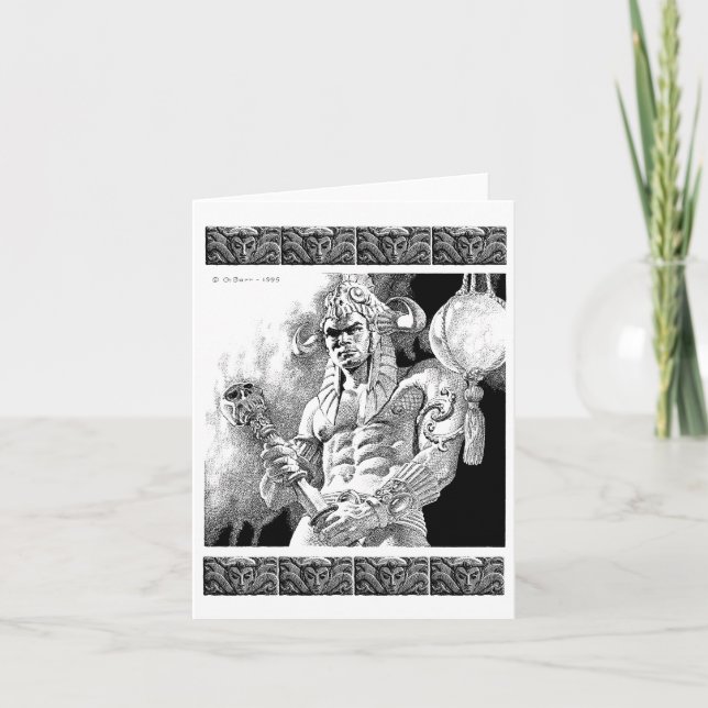 Barbarian Warrior Notecard Kort (Framsida)