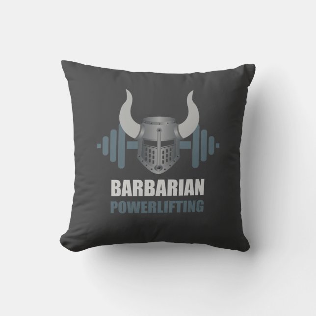 Barbarian Warrior Powerlifting Workout Kudde (Framsida)