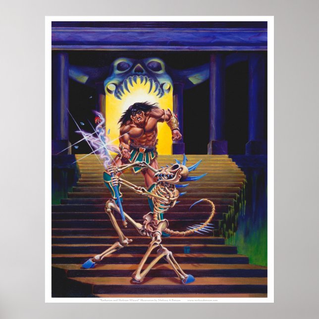 Barbarian with Skeleton Wizard Poster (Framsidan)