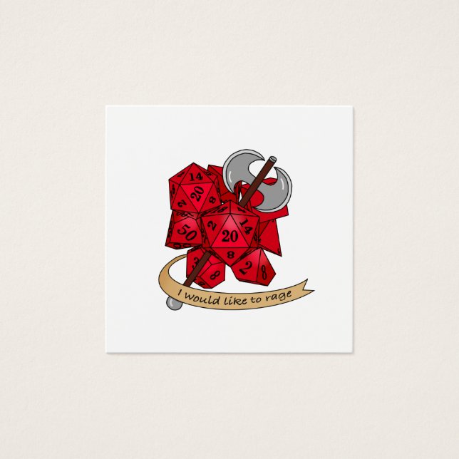 Barbarisk Dice Design Fyrkantigt Visitkort (Framsida)