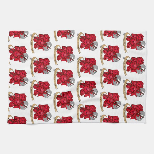 Barbarisk Dice Design Kökshandduk (Horisontell)