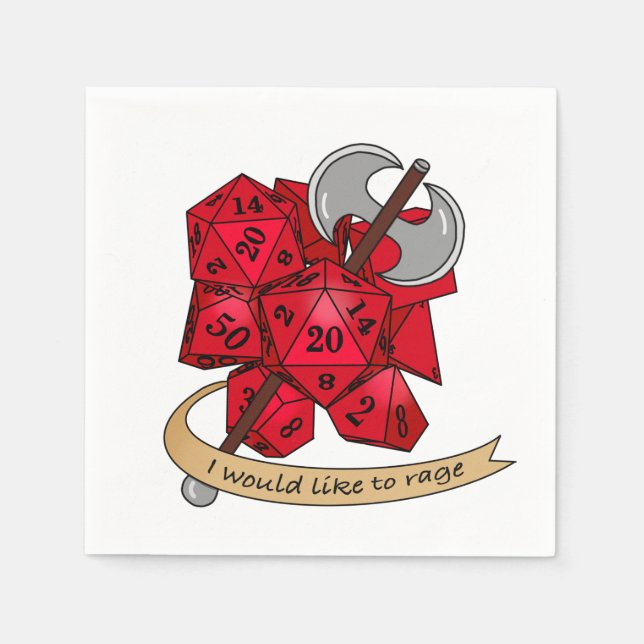 Barbarisk Dice Design Pappersservett (Framsidan)