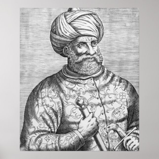 Barbarossa, illustration från Andre Thevet Poster (Framsidan)