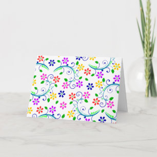 Bärbart, färgstarkt Blommigt med kort för veckoföd