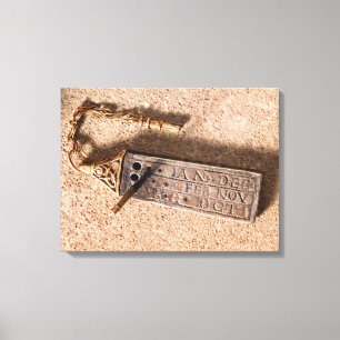 Bärbart sundial, silver och guld, 10th århundrad canvastryck