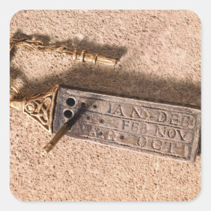 Bärbart sundial, silver och guld, 10th århundrad fyrkantigt klistermärke