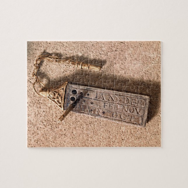 Bärbart sundial, silver och guld, 10th århundrade pussel (Horisontell)