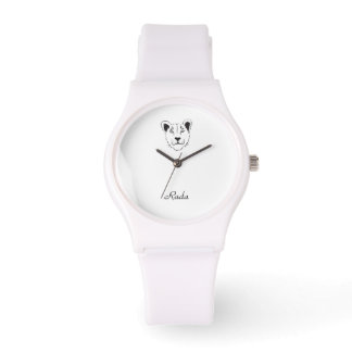 Barbary Lioness Sporty White Silicon Watch Armbandsur