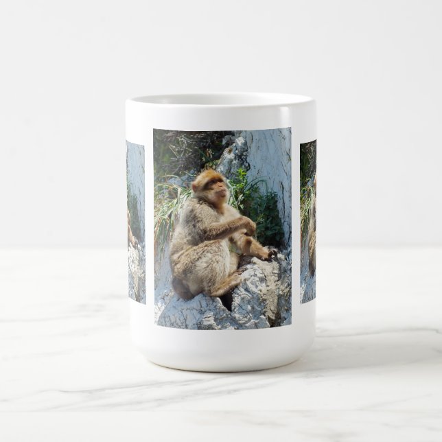 Barbary macaque monkey kaffemugg (Center)