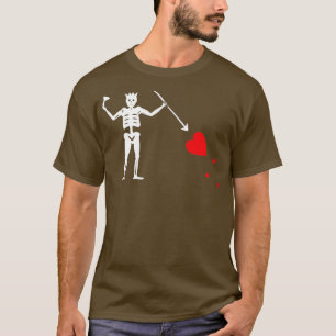 Barbary Stater Pirat Blackbeards Flagga Blackbeard T Shirt