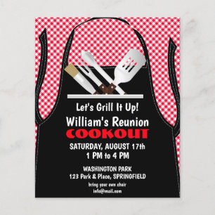 Barbeck Cookout Reunion Fast Food Gingham Flygblad