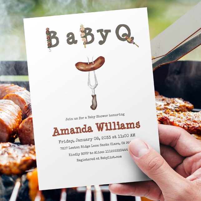 Barbecue Backyard Party Baby Shower BabyQ Inbjudningar (Skapare uppladdad)