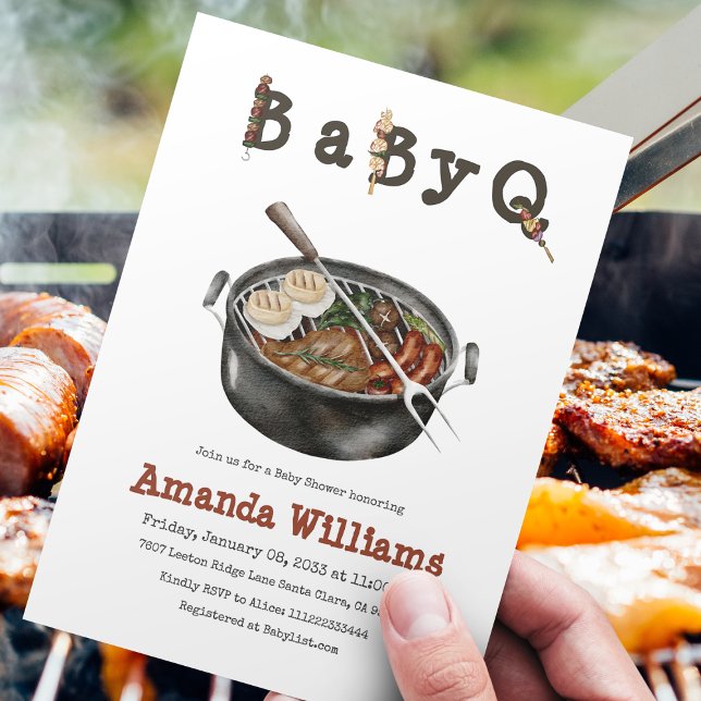 Barbecue Backyard Party Baby Shower BBQ Inbjudningar (Skapare uppladdad)