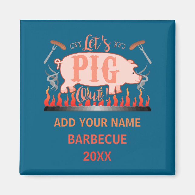 Barbecue Bbq Funny G Grill Competition  Magnet (Framsidan)