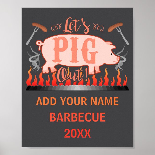 Barbecue Bbq Funny G Grill Competition  Poster (Framsidan)