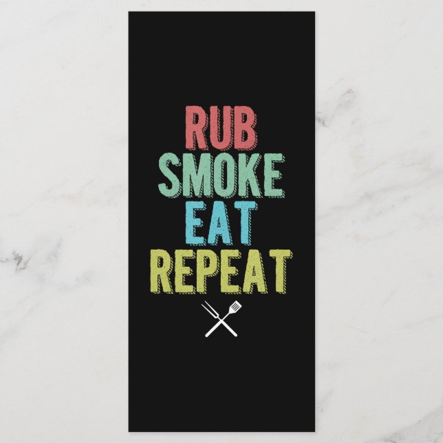 Barbecue BBQ Grill Master Grilling Kött Smoker Meny (Framsida)