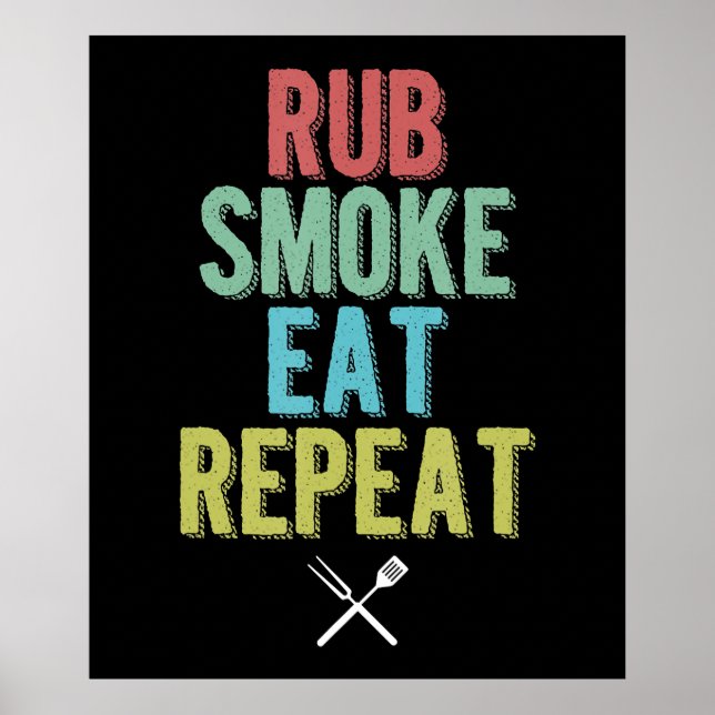 Barbecue BBQ Grill Master Grilling Kött Smoker Poster (Framsidan)