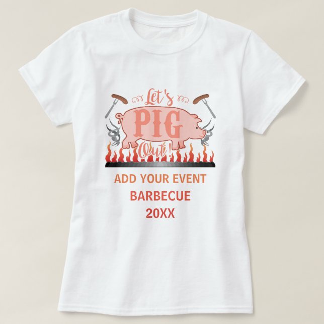 Barbecue BBQ Gris Funny Grill Tävling Personlig Tee Shirt (Design framsida)