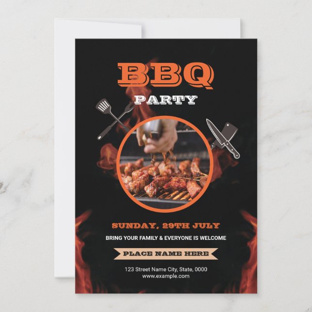 Barbecue/BBQ Party Flyer Inbjudningar (Framsida)