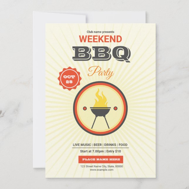 Barbecue/BBQ Party Flyer Inbjudningar (Framsida)