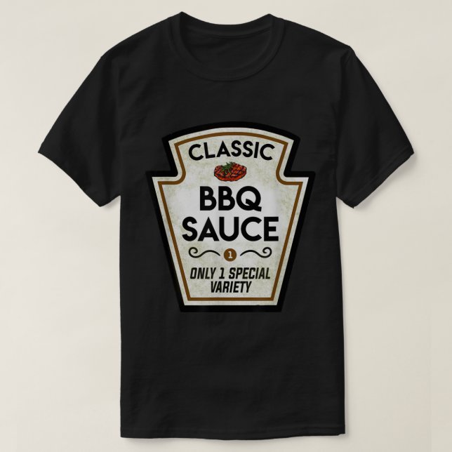 Barbecue BBQ Sauce Flaska etikett Halloween Matchi T Shirt (Design framsida)
