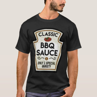 Barbecue BBQ Sauce Flaska etikett Halloween Matchi T Shirt