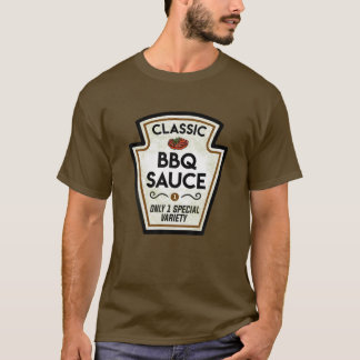 Barbecue BBQ Sauce Flaska etikett Halloween Matchi T Shirt