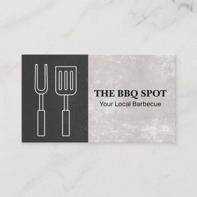 Barbecue | Chef | Affärskort för restaurangägare Visitkort (Framsida)