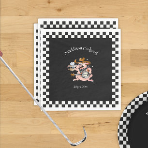 Barbecue Cookout Gris spelar Banjo Black Anpassnin Pappersservett