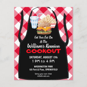 Barbecue Cookout Reunion Fast Food Gingham Flygblad