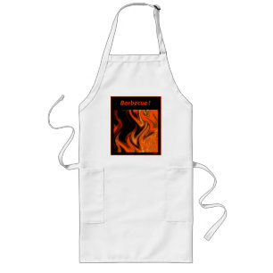 Barbecue Flame Apron Långt Förkläde