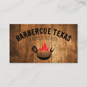 Barbecue Grill Fire Logotyp Restaurang Visitkort