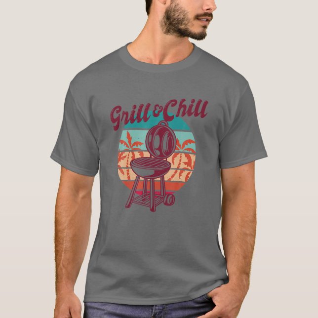 Barbecue Grill Master Grill And Chill T Shirt (Framsida)